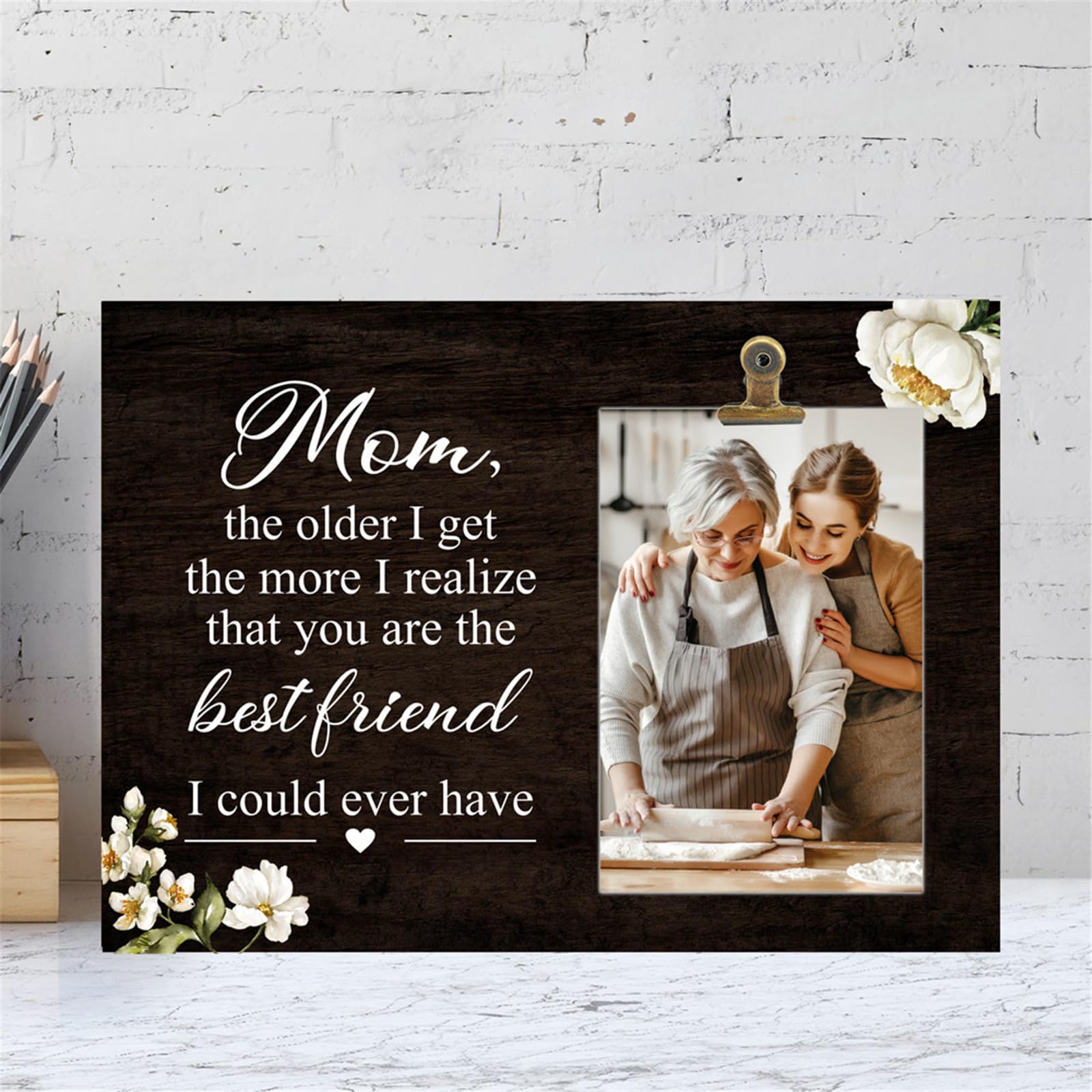 Azxcvbnm Mothers Day Wooden Pictures Frame With Sparkling Stickers